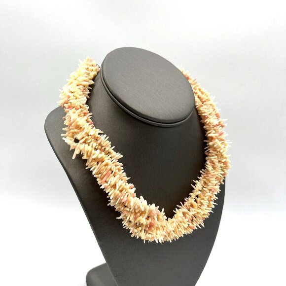 Jay King DTR  Sterling Pink Angel Skin CORAL Torsade Necklace and Earrings Set - Picture 4 of 9